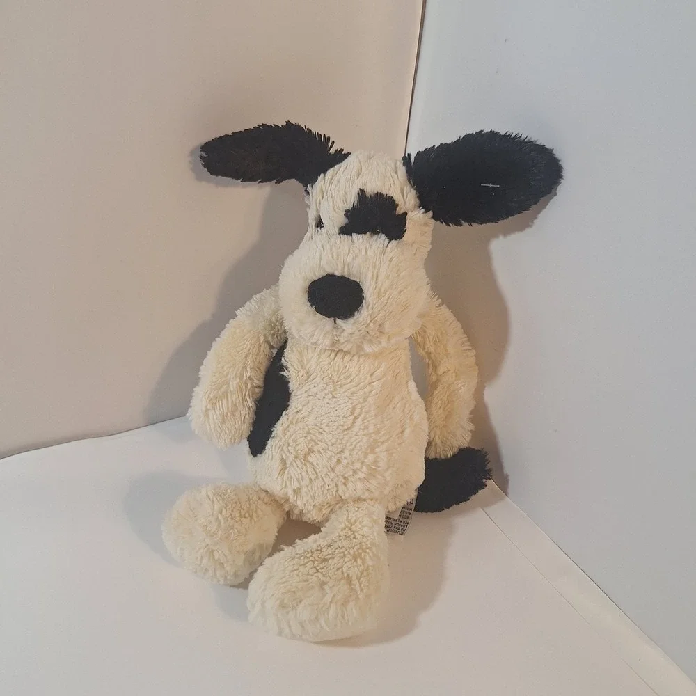 Jellycat Bashful Black and Cream Puppy Dog‎ 12